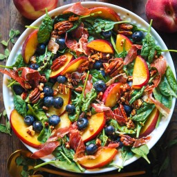 Peach Blueberry Spinach Salad