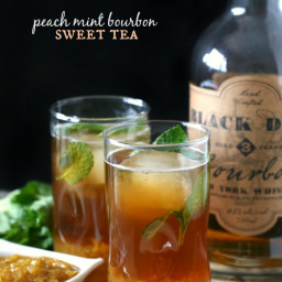Peach Mint Bourbon Sweet Tea