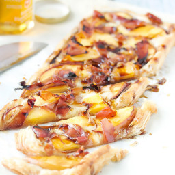 Peach, Proscuito and Brie Tart