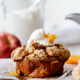 Peaches and Cream French Toast Muffins