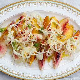Peaches and Shaved Fennel Salad with Red Pepper