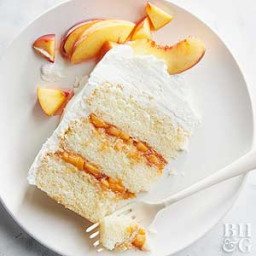 Peaches & Cream Prosecco Cake