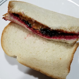 Peanut Butter and Black Raspberry Jelly Sandwich