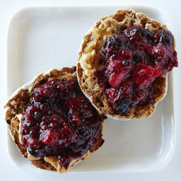Peanut Butter and Chia Berry Jam English Muffin