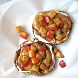 Peanut Butter and Cinnamon Apple Topped English Muffins