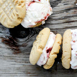 Peanut Butter and Jelly Ice Cream Sandwiches