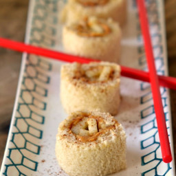 Peanut Butter Apple Cinnamon Sushi Rolls