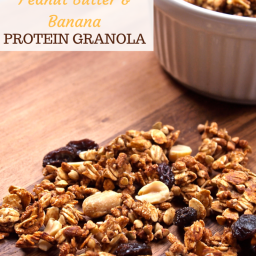 Peanut Butter Banana Protein Granola [low-fat and gluten-free]