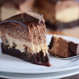 Peanut Butter Chocolate Mousse Brownie Cake