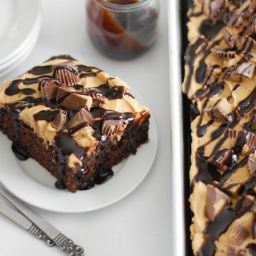 Peanut Butter-Chocolate Poke Cake