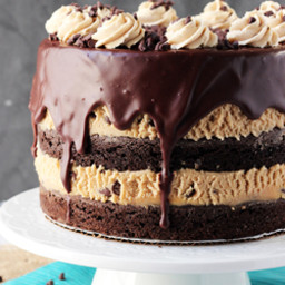 Peanut Butter Cookie Dough Brownie Layer Cake