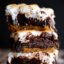 Peanut Butter Cup Stuffed S'mores Brownies