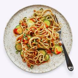 Peanut Butter Noodles With Cucumbers