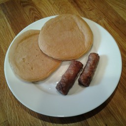 Peanut Butter Pancakes with Sausage Links
