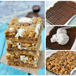 Peanut Butter Smores Oatmeal Cookie Bars