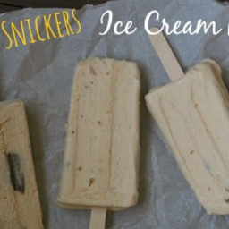 Peanut Butter Snickers Ice Cream Pops