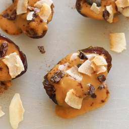 Peanut Butter Stuffed Dates with Cacao Nibs & Coconut