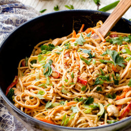 Peanut Sesame Noodles (with Chicken and Veggies)