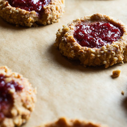 Peanut Butter Thumbprints with Strawberry Lambic Jam