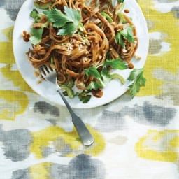 Peanut Noodles with Crunchy Celery and Celery Leaves