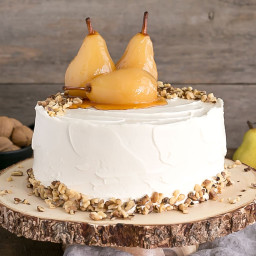 Pear and Walnut Cake with Honey Buttercream