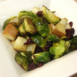 Pear Roasted Brussels Sprouts