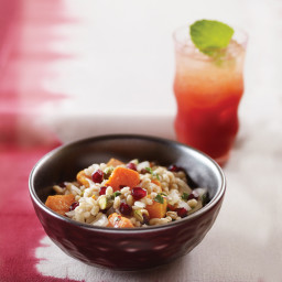 Pearl Barley with Roasted Squash, Pomegranate, and Pistachios