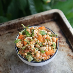 Pearl Couscous with Apricots, Arugula & Chickpeas