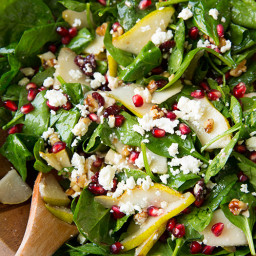 Pear, Pomegranate and Spinach Salad