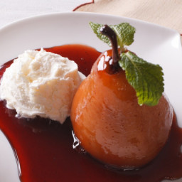 Pears Poached in Red Wine, Cardamom and Orange