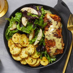 Pecan-Crusted Trout with an Apple-Studded Salad & Thyme-Roasted Potatoes