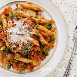 Penne Pasta with Brussels Sprouts In a Ragu
