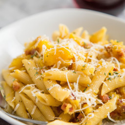 Penne with Acorn Squash and Pancetta