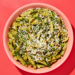 Penne with Almond Pesto and Green Beans
