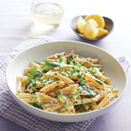 Penne with Brown Butter, Gorgonzola, and Sweet Peas