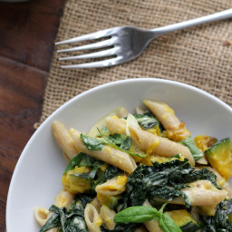 Penne with Butternut Squash, Kale, and Goat Cheese {12 Weeks of Winter Squa