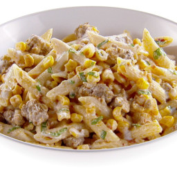 Penne with Corn and Spicy Sausage