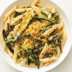 Penne with Grilled Okra and Green Beans