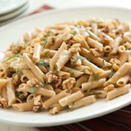 Penne with Le Gruyère, Walnuts and Sage
