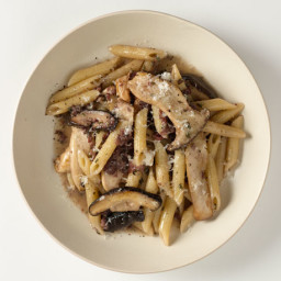 Penne with Pancetta, Sage, and Mushrooms