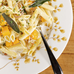 Penne with Roasted Butternut Squash, Pancetta, and Sage