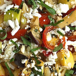 Penne with Roasted Summer Vegetables and Ricotta Salata