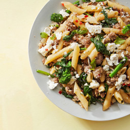 Penne with Sausage, Broccoli Rabe, Chiles and Mint