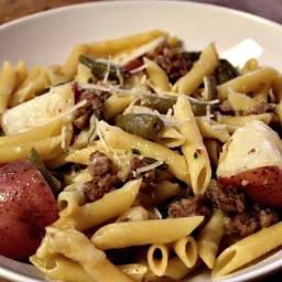 PENNE WITH SAUSAGE, RED POTATOES, AND GREEN BEANS