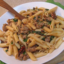 Penne Rigate with Turkey, Swiss Chard and Walnuts
