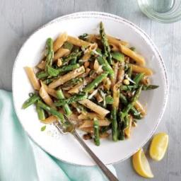 Penne with Asparagus, Pistachios, and Mint