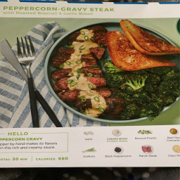 Peppercorn-gravy steak