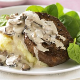 Peppered steak with creamy mushroom sauce (This one is a winner!)