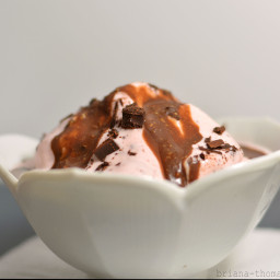 Peppermint Chip Ice Cream (and Hardshell Peanut Butter Fudge Drizzle)
