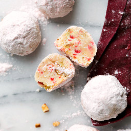 Peppermint Pecan Snowball Cookies